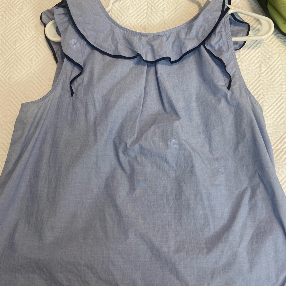 Light Blue Sleeveless Top with Ruffle Detail, JCrew size 12
